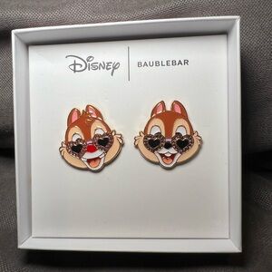 Disney BaubleBar Chip and Dale Valentines Day Earrings Pink Red Sunglasses Heart